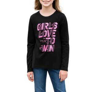 Danskin Now Girls Drimore Black Graphic Long Sleeved T-Shirt XL/XG 14-16 Sports
